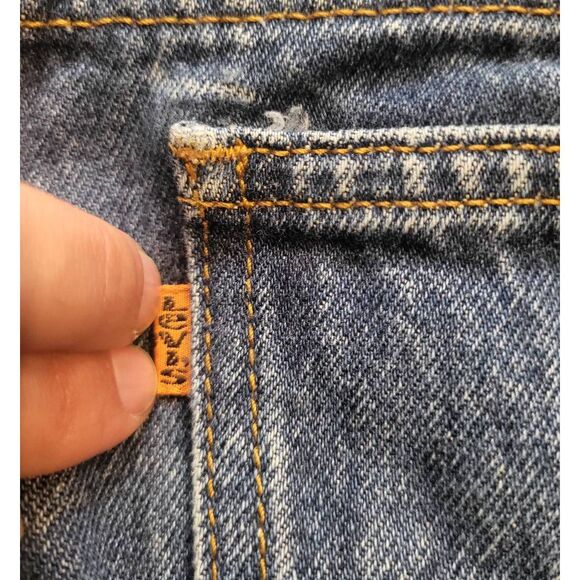 Levi's Jeans Women's 30 Blue Vintage 94 505 Orange Tab Raw Hem Upcycled - Picture 4 of 6